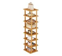 LMTYBOC Scarpiera verticale, piccola in bambù a 8 livelli, autoportante per spazi ristretti, ideale per ingresso, camera da letto, armadio, angolo, scarpiera