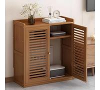 LMTYBOC Scatola nascosta per router WiFi e mobiletto multimediale, organizer autoportante con ripiano a due piani, per casa/ufficio, elegante design marrone (59 x 24,9 x 60 cm)