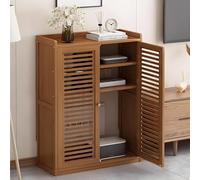 LMTYBOC Scatola nascosta per router WiFi, elegante mobiletto portaoggetti autoportante, con ripiano a due piani, per casa e ufficio, design discreto (marrone, 59 x 24,9 x 82 cm)