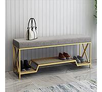 LMTYBOC Sgabello e scarpiera in flanella di lusso, elegante panca per scarpe per soggiorno e corridoio, 80 x 35 x 45 cm, elegante ingresso