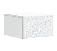 LMTYOENFG Comodino da parete sospeso con cassetto, bianco, 49 x 34,5 x 20 | La console da parete sospesa per camera da letto consente di risparmiare spazio sul pavimento e offre un ripiano nascosto con