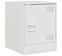LMTYOENFG Comodino in acciaio con porta, 34,5 x 39 x 44 cm, bianco | Armadietto robusto per camera da letto: lo scomparto chiuso offre uno spazio discreto per libri e utensili a portata di mano.