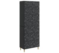 LMTYOENFG Set di 2 armadi, colore nero, 66 x 34,5 x 90 cm, in legno | Contenitore versatile per studio o ufficio con spaziosi scomparti, serratura ed elegante effetto scuro.