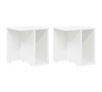 LMTYOENFG Set di 2 tavolini bianchi, 37 x 32 x 40 cm, in legno | Comodino compatto con scomparto aperto per camera da letto e soggiorno. Stabile ripiano per lampade, libri e decorazioni.