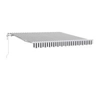 LMTYOENFG Tenda da sole automatica, 300 x 250 cm, con braccio articolato e motore e telecomando, antracite e bianco, protezione solare con manovella, per terrazza, balcone e giardino