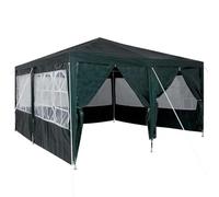 LMTYOENFG Tenda per feste, 4 x 4 m, con 8 pareti laterali, colore verde | Rifugio per giardino, terrazza e parco: con 8 pareti rimovibili, finestre trasparenti e telaio in acciaio pieghevole.