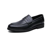 LMUIPMAA Scarpe Eleganti da Uomo Mocassini Piatti Traspiranti Scarpe da Sera,Nero,37 EU