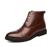LMUIPMAA Stivaletti Bassi con Lacci Uomo in Pelle Stivali Chukka Formali Stivaletto Oxfords,Marrone,44 EU