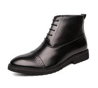 LMUIPMAA Stivaletti Bassi con Lacci Uomo in Pelle Stivali Chukka Formali Stivaletto Oxfords,Nero,45 EU