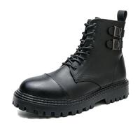 LMUIPMAA Stivaletti da Uomo Anfibi Militari Neri Stivali da Combattimento Stivali da Trekking All'aperto,Nero,45 EU