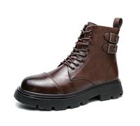 LMUIPMAA Stivaletti da Uomo Anfibi Militari Neri Stivali da Combattimento Stivali da Trekking All'aperto,Marrone,38 EU