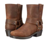 LMUIPMAA Stivali Cavaliere Uomo Punta Quadrata Stivali Corti Cowboy Occidentali Fibbia della Cintura Tacco Casual Basso Stivaletti,Marrone,38 EU