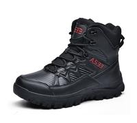 LMUIPMAA Stivali da Trekking Leggeri Alti Fino alla Caviglia per Uomini, Scarpe da Escursionismo all'aperto, Stivali Militari Tattici con Zip,Nero,40 EU