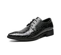 LMUIPMAA Uomini Formale Affare Scarpe da Sera Stampa Coccodrillo Scarpe Oxford con Punta a Punta Pelle in Microfibra Stringate Scarpe da Sposa