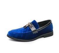 LMUIPMAA Uomo Basso Mocassini con Nappe Slip-on Formali Scarpe da Sera,Blu,40 EU