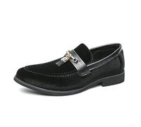 LMUIPMAA Uomo Basso Mocassini con Nappe Slip-on Formali Scarpe da Sera,Nero,39 EU