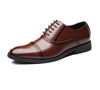 LMUIPMAA Uomo Brogue Scarpe Lace Up Wingtip Oxford Scarpe Vestito Formale Affari Scarpe Derby per Gli Uomini,Marrone,44 EU