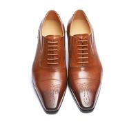 LMUIPMAA Uomo Scarpe da Abito Stringate Formale Lavoro Oxford Scarpe Casual Classiche Comode Basse Scarpe Sposa,Giallo,44 EU