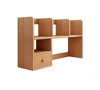 LMXRYPD Libreria da Scrivania a 2 Livelli con Cassetti, Libreria Verticale Multistrato, Scaffale Portaoggetti, Supporto Stabile e Affidabile, per Casa e Ufficio(Natural,Medium)