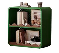 LMXRYPD Mobile Contenitore in Metallo a 4/5 Ripiani, Libreria Multifunzionale da Terra, Nessun Montaggio Necessario per Soggiorno, Camera, Sala Giochi(Green,2-Shelf)
