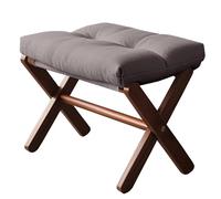 LMXRYPD Poggiapiedi Ottoman Pieghevole, Poggiapiedi con Gambe aX in Legno e Cuscino in Schiuma Spessa, Sgabello Pieghevole per Camera da Letto e Trucco(Gray)