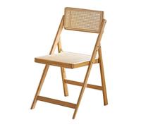 LMXRYPD Sedia Pieghevole in Rattan, Sedie Pieghevoli da Campeggio, Sedia con Struttura in Bambù e Schienale Regolabile, per Cucina, Ufficio, Uso Esterno, Camera da Letto(Yellow)