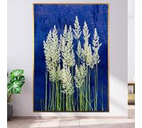 LMYCHENG Dipinto di erbe blu su tela, arte murale naturalistica, poster botanici, stampe su tela, per soggiorno, decorazione murale per la casa, cornice 70x110 cm