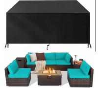 LMYCHENG Fodera per salotto da giardino, rettangolare, 135 x 135 x 100 cm, 420 D, tessuto Oxford, impermeabile anti-UV, copertura per mobili da giardino esterno