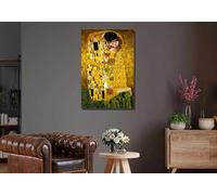 LMYCHENG Gustav Klimt Il bacio, stampa artistica su tela, famoso dipinto a olio su tela, per soggiorno, decorazione da parete per la casa (70x110 cm/senza cornice)