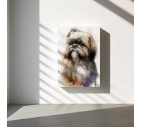 LMYCHENG Poster con stampa artistica ad acquerello di Shih Tzu carino per gli amanti dei cani, quadri moderni da parete per la decorazione della casa, soggiorno, 50x70 cm, senza cornice