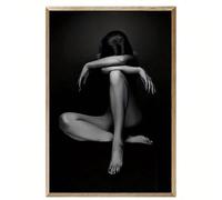 LMYCHENG Poster con stampa artistica di curve del corpo sexy e di bellezza - Dipinto su tela astratto, per soggiorno, casa, ufficio, decorazione murale (70x100 cm/cornice interna)