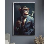 LMYCHENG Poster con stampe di scimmie, dipinti di gorilla da fattoria su tela, decorazioni murali per la casa, stampe artistiche di animali africani su telaio da 70x100 cm