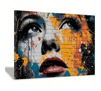 LMYCHENG Quadro astratto su tela, poster e stampe con ritratti di volti colorati per soggiorno, camera da letto, decorazione da parete, immagine estetica (70x100 cm/senza cornice)