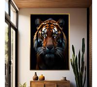LMYCHENG Quadro su tela raffigurante una tigre maestosa, un grande felino feroce, poster e stampe di ritratti di animali, per soggiorno, arredamento per la casa (43x86 cm/senza cornice)