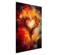 LMYCHENG Stampa artistica su tela con cuore rosso astratto, poster, pittura artistica impasto d'amore, arte murale romantica, per la decorazione murale del soggiorno 20x30cm senza cornice