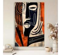 LMYCHENG Stampa artistica su tela con motivo rustico africano astratto - Poster con motivi geometrici colorati, per la decorazione murale del soggiorno (50x75 cm/cornice interna)