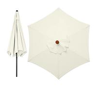 LMYDIDO Copertura di Ricambio per Ombrellone da Giardino 3 Metri, 6 Bracci, Solo Baldacchino (Bianco Crema)