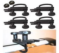 LMYDIDO Set di 4 staffe di fissaggio per box da tetto, per auto, furgone, viti a U, con 8 dadi di fissaggio resistenti, supporto per box da tetto