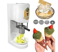 LMYYDES Gelatiera per Spaghetti 4 in 1, Produzione di Gelato Soft da 28-30 l/h con 4 Forme Decorative, Gelato, Yogurt e Sorbetto Unici a casa, 30×20×57 cm