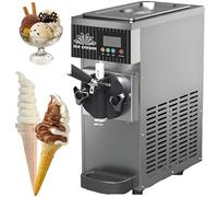 LMYYDES Gelatiera Professionale da banco, 450 W, 3,5 l, yogurtiera per Gelato Soft con Pulizia Automatica per Yogurt, Sorbetto, Gelato, Bevande, 51 x 20 x 40 cm Silver
