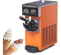 LMYYDES Macchina per Gelato monogusto, gelatiera Soft Serve, capacità di Produzione 4-8 kg/h, tramoggia refrigerata da 3,5 l, Serbatoio di congelamento da 1 l, Pulizia Automatica Orange-450W