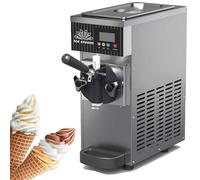 LMYYDES Macchina per Gelato monogusto, gelatiera Soft Serve, capacità di Produzione 4-8 kg/h, tramoggia refrigerata da 3,5 l, Serbatoio di congelamento da 1 l, Pulizia Automatica Silver-750W
