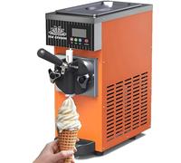 LMYYDES Macchina per Gelato Soft, Macchina per Gelato Automatica da banco da 450 W, resa 4-5 kg/h, Raffreddamento, Pulizia Automatica Orange