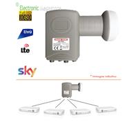LNB 4 USCITE INDIPENDENTI CONVERTITORE QUAD ILLUMINATORE LNB040 LTE FREE