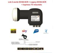 LNB dCSS SCR 2 USCITE CON INGRESSO TV MISCELATO ILLUMINATORE CONVERTITORE SKY HD