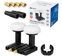 LNB monoblocco da 0,1 dB LNC diretto per decoder satellitare Astra 19,2° e Hotbird 13° Full HD TV 3D Ultra HD 4K + connettori tipo F placcati oro (confezione in lingua italiana non garantita)