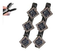 LNBLAKBXBD Fermagli per capelli intrecciati con pietra di cristallo scintillante, fermagli per capelli intrecciati da donna (quadrato-C)