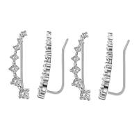LNBLAKBXBD Orecchini a perno con diamanti a forma di stella, da donna, a 7 stelle, in argento Sterling 925, ipoallergenici, con zirconia cubica, regalo di compleanno, Argento Sterling e zirconia