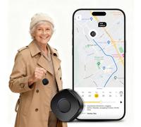 LNCOON Mini Localizzatore GPS Personale per Bambini Anziani Cani Zaino Mini Localizzatore GPS Portatile per Auto Con Cordino, Clip Posteriore, Pulsante SOS, Abbonamento Necessario per iOS Google