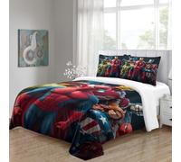 LNDVBEUDK 3D Con Stampa Di The Avengers Biancheria Da Letto 3 Pezzi Set Copripiumino E Federa Coordinata Per Ragazzi E Ragazze,coppie,camera Da Letto,decorazione Double(200x200cm)